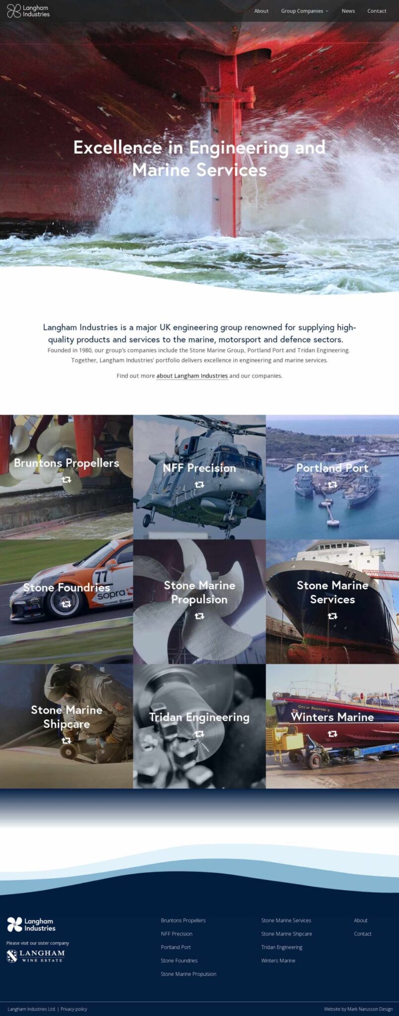 full page Engineering & Marine Services - Langham Industries - UK engineering group